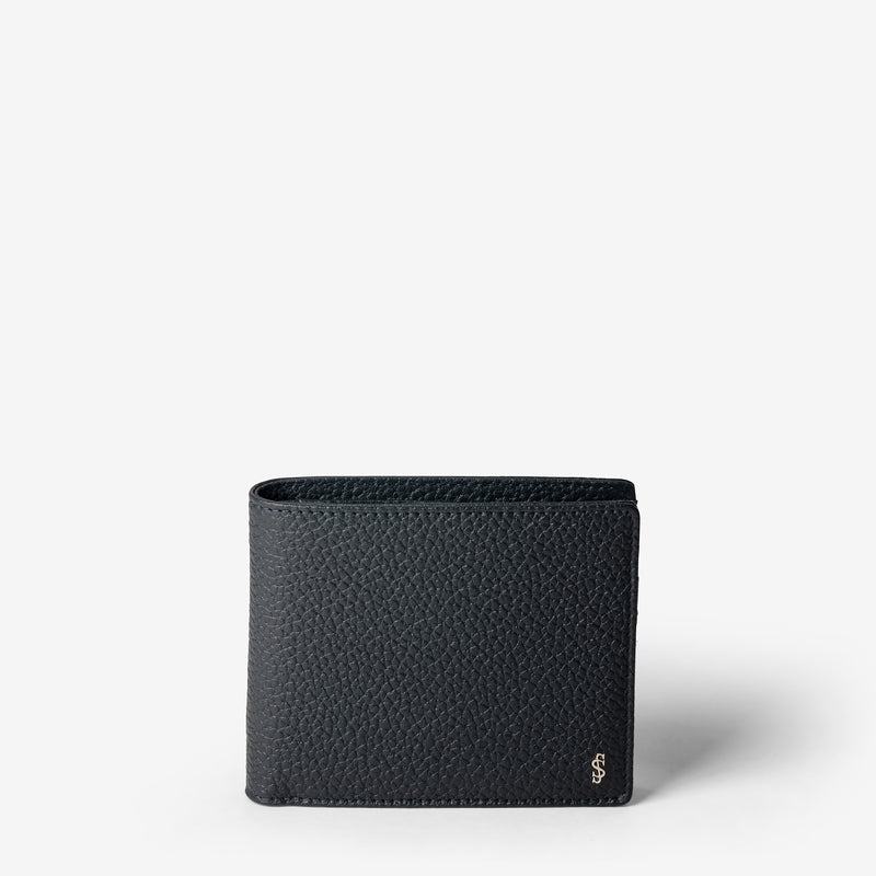 8-card billfold wallet in cachemire leather - blue