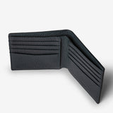 8-card billfold wallet in cachemire leather - blue