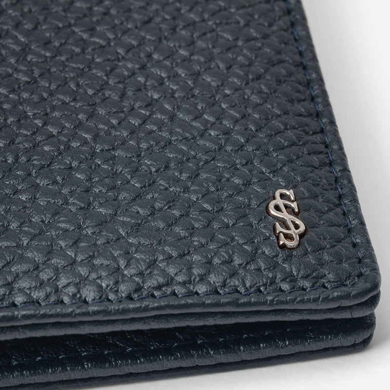 8-card billfold wallet in cachemire leather - blue