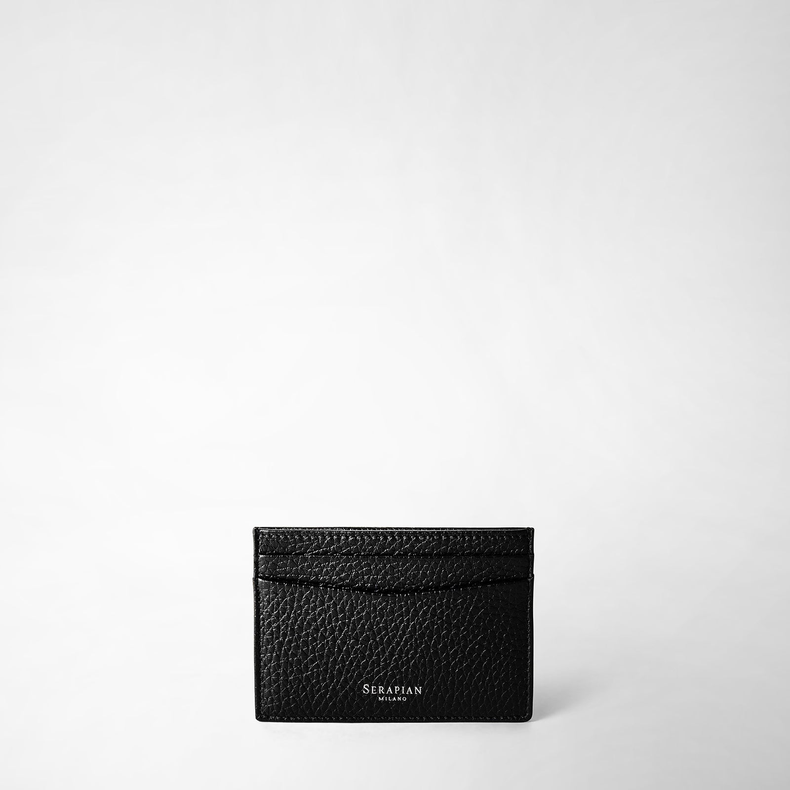 【美品】immatereal breeze enveloped stole 黒 4-Card Holder in Tumbled Calfskin, Black