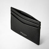 4-card holder in cachemire leather - black