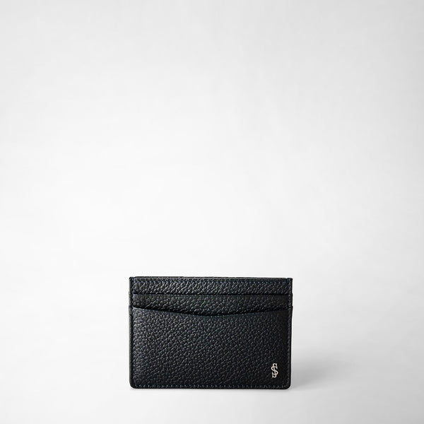 4-card holder in cachemire leather - blue