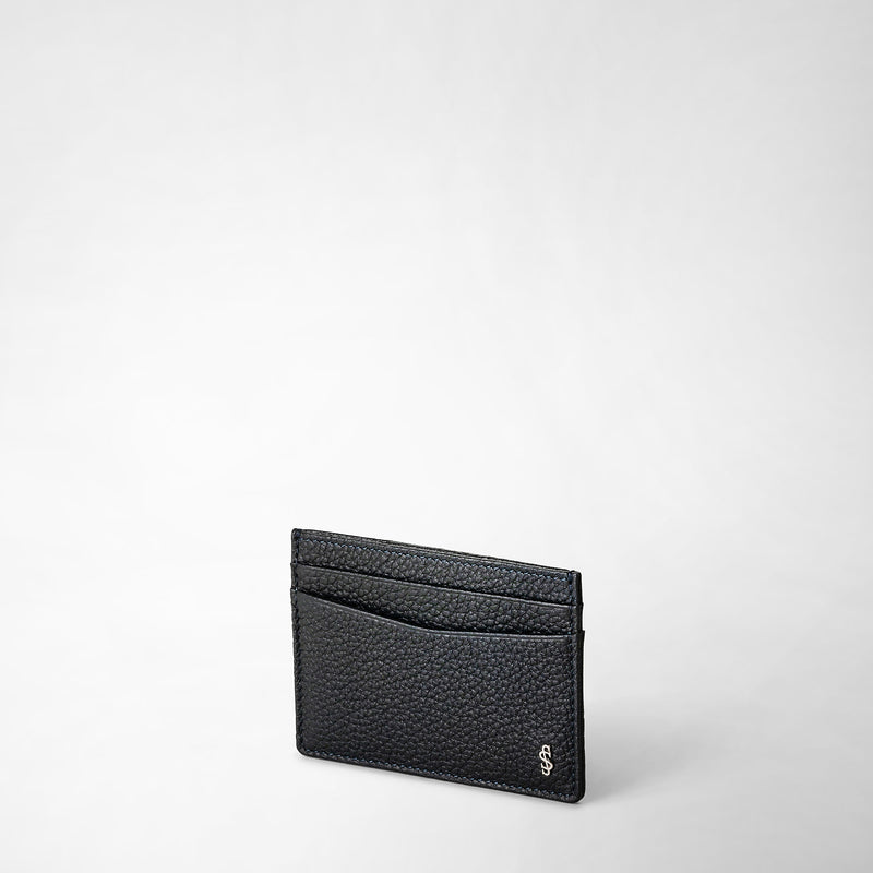 4-card holder in cachemire leather - blue
