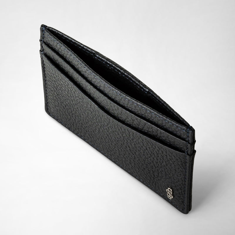 4-card holder in cachemire leather - blue