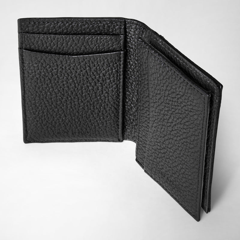 Business card case in cachemire leather - black