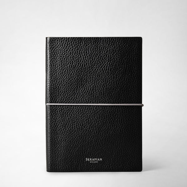 Notebook in cachemire leather - black