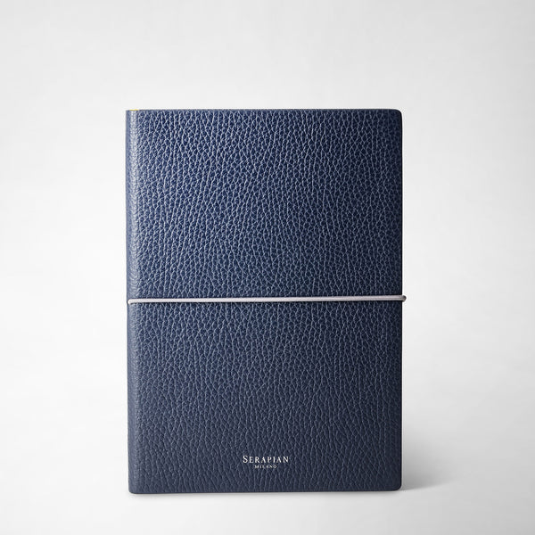 Carnet en cuir cachemire - navy blue