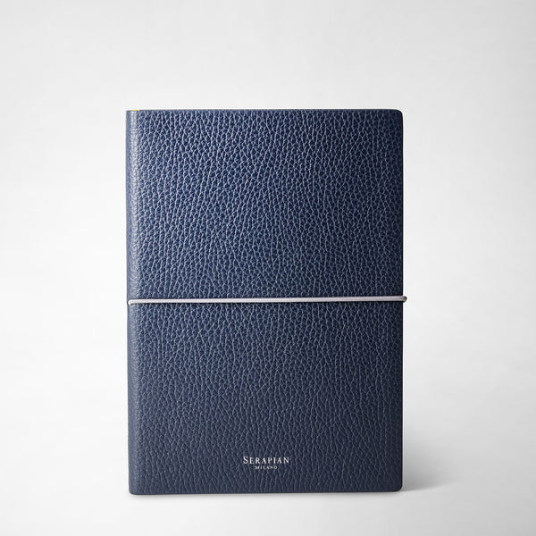 Notebook in cachemire leather - navy blue