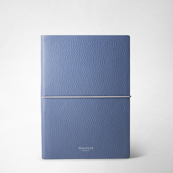 Carnet en cuir cachemire - avio blue