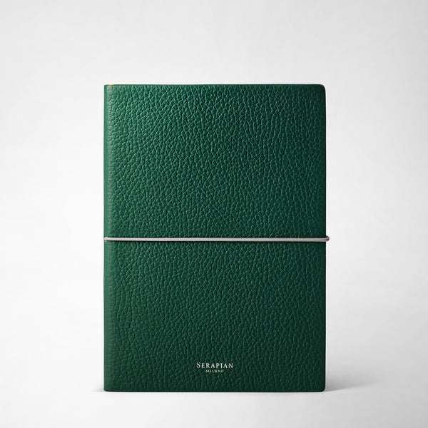 Carnet en cuir cachemire - bottle green