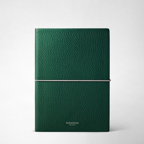 Notebook in cachemire leather - bottle green