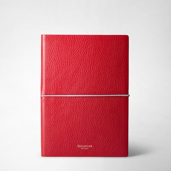 Notebook in cachemire leather - amaranth