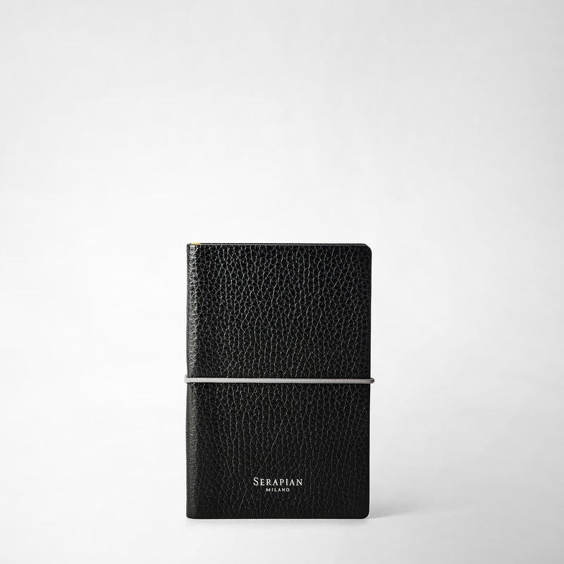 Notebook in cachemire leather - black