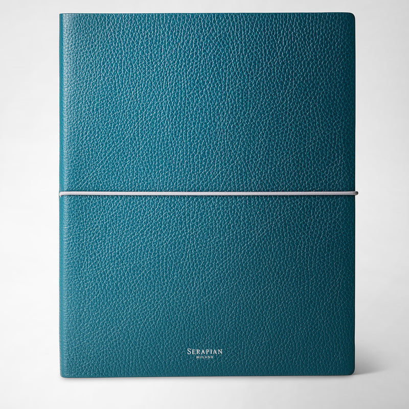 Large notebook in cachemire leather - moss green