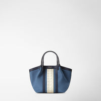 MINI SECRET BAG IN CANVAS AND MOSAICO Blue/Navy Blue