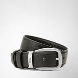 Reversible belt in cachemire leather - black/navy blue