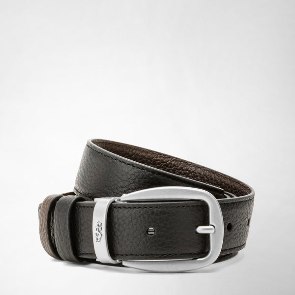 Ceinture réversible en cuir cachemire - black/espresso