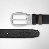 Reversible belt in cachemire leather - black/espresso