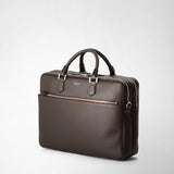 Large briefcase in cachemire leather - espresso