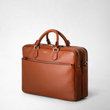 Large briefcase in cachemire leather - chestnut
