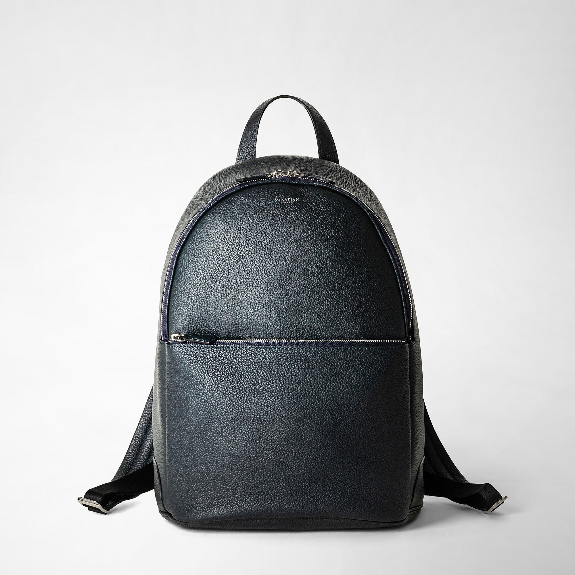 Backpack in cachemire leather navy blue – Serapian Boutique Online