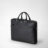 Slim briefcase in cachemire leather - black