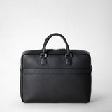 Slim briefcase in cachemire leather - black