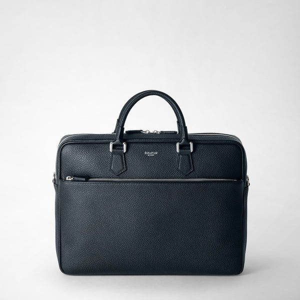 Borsa business slim in pelle cachemire - navy blue