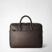 SLIM BRIEFCASE IN CACHEMIRE LEATHER Espresso