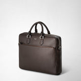 Slim briefcase in cachemire leather - espresso