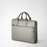 Slim briefcase in cachemire leather - cement