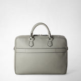 Slim briefcase in cachemire leather - cement