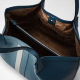 Secret tote bag in cachemire leather - denim blue/cement