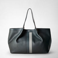 SECRET TOTE BAG IN CACHEMIRE LEATHER Navy Blue/Asphalt