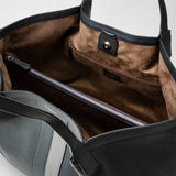 Secret tote bag in cachemire leather - navy blue/asphalt