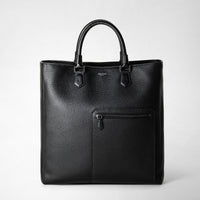 QUATTORDICI TOTE BAG IN CACHEMIRE LEATHER Eclipse Black