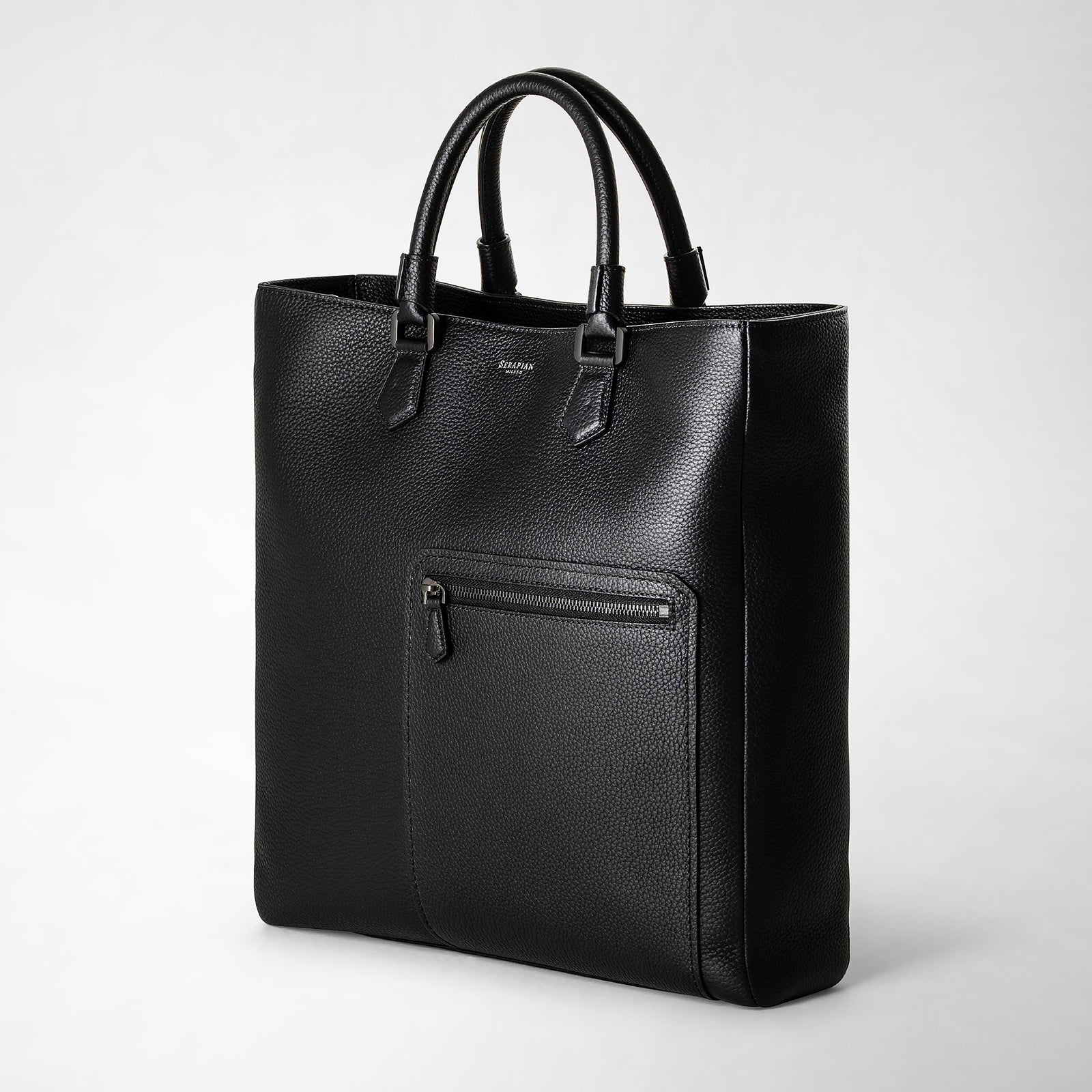 Quattordici tote bag in cachemire leather eclipse black