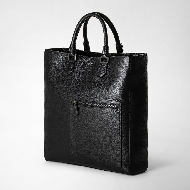 Quattordici tote bag in cachemire leather - eclipse black