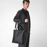 Quattordici tote bag in cachemire leather - eclipse black