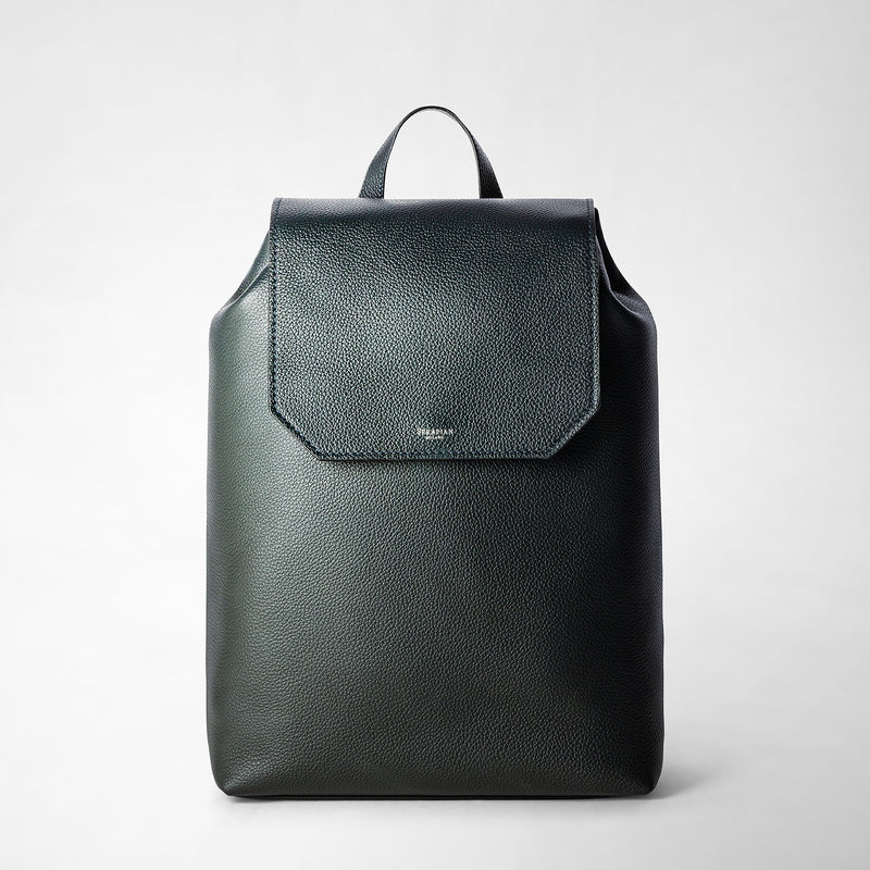 Day backpack in cachemire leather - navy blue