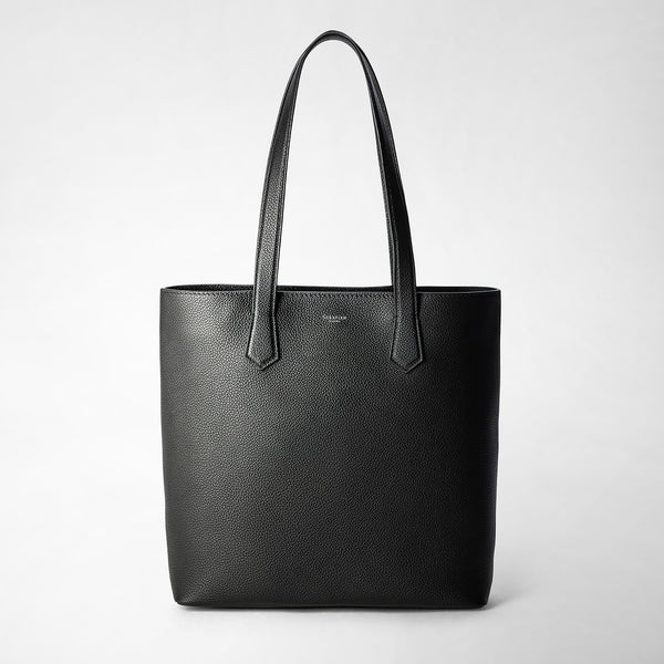 Tote bag day in pelle cachemire - black