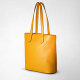 Day tote bag in cachemire leather - ochre