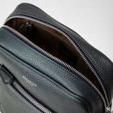 Sacoche north south en cuir cachemire - navy blue