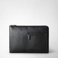 QUATTORDICI LAPTOP CASE IN CACHEMIRE LEATHER Eclipse Black