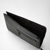 Cachemireレザー製quattordiciラップトップケース - eclipse black