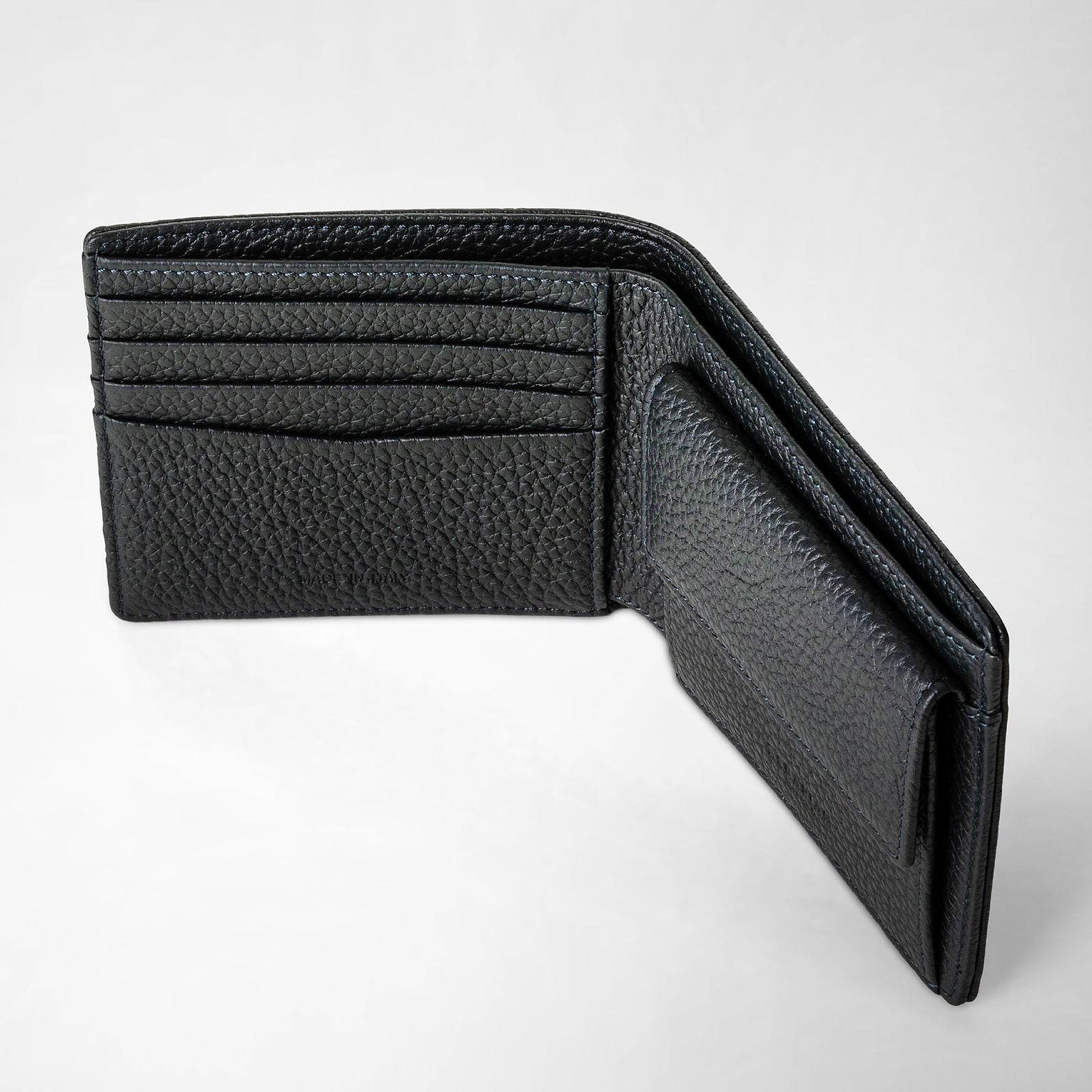 4-Card Billfold Wallet in Navy Tumbled Calfskin