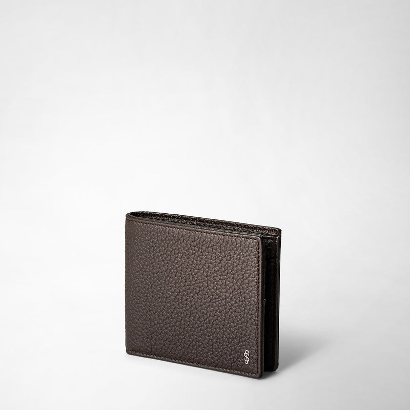 4-card billfold wallet with coin pouch in cachemire leather - espresso