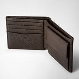 4-card billfold wallet with coin pouch in cachemire leather - espresso