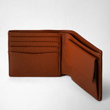 4-card billfold wallet with coin pouch in cachemire leather - chestnut