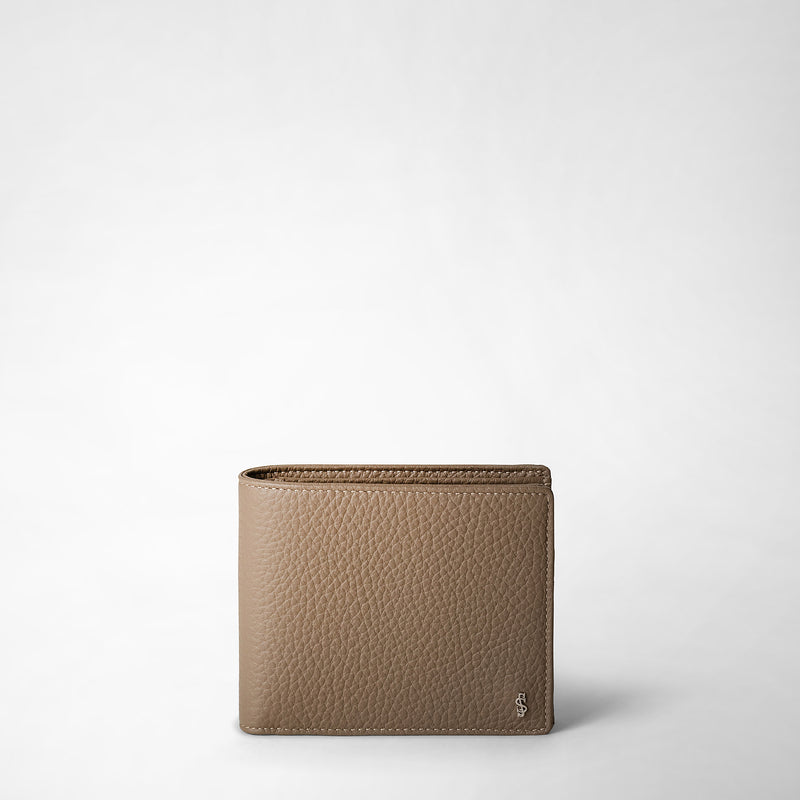 8-card billfold wallet in cachemire leather - beige